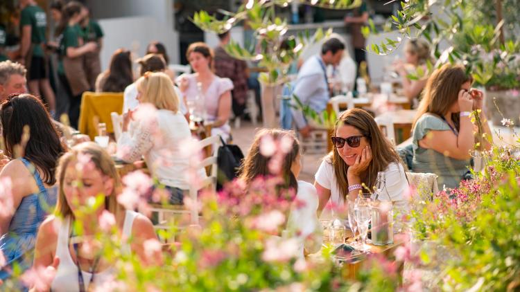 Guests enjoying the Eden Sessions Plus Mediterranean Dinner