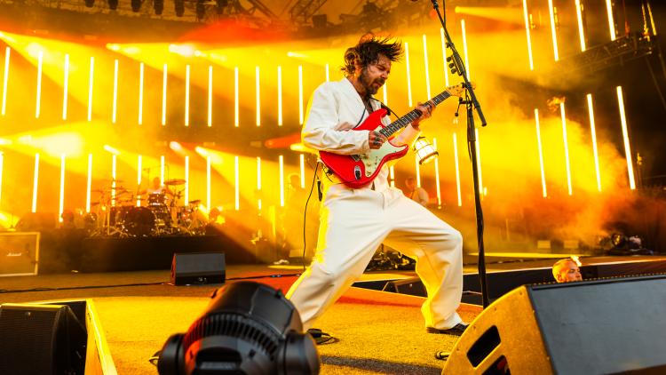 Biffy Clyro playing on stage