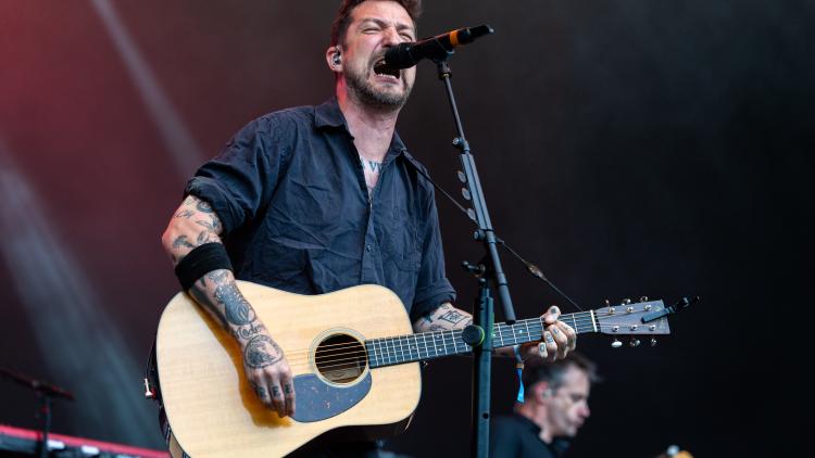 Frank Turner playing guitar at the Eden Sessions