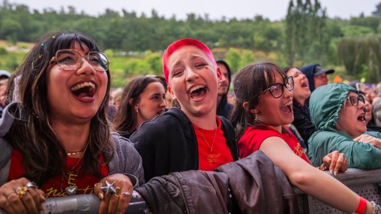 Crowd looking really excited at the Eden Sessions