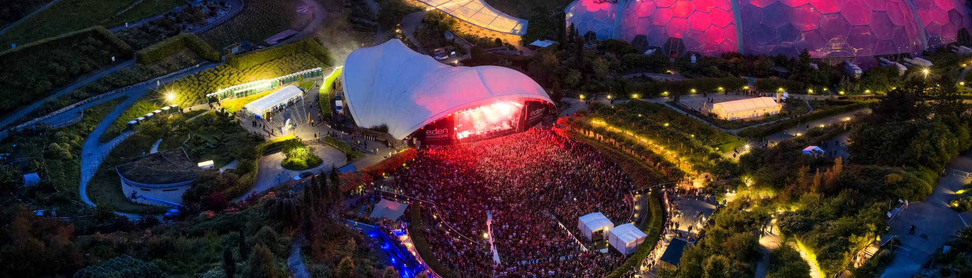 Drone photo of the Eden Sessions stage